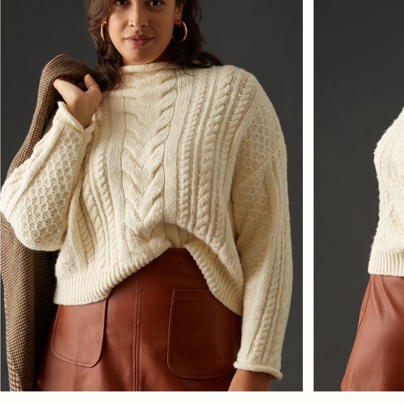 Pilcro Mock-Neck Cable-Knit Sweater - Picture 6 of 6